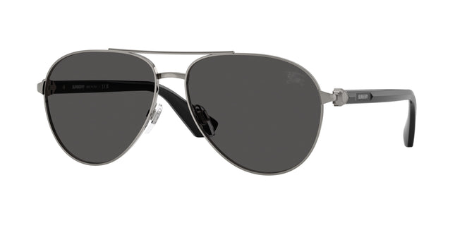 Burberry BE3167 Pilot Sunglasses  100387-Gunmetal 59-140-14 - Color Map Grey