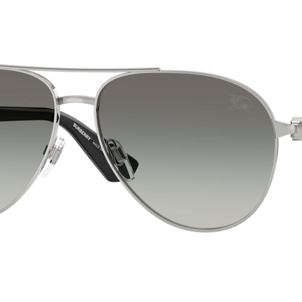 Burberry BE3167 Pilot Sunglasses  100511-Silver 59-140-14 - Color Map Silver