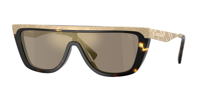 Burberry BE3174 Rectangle Sunglasses  13595A-Yellow Havana 0-145-129 - Color Map Tortoise