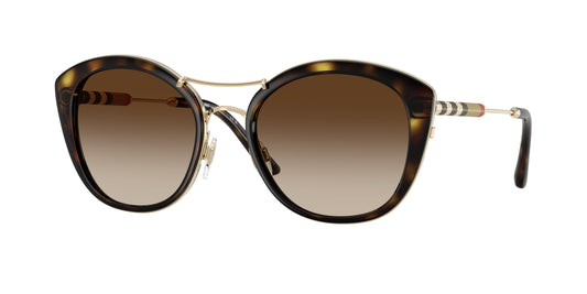 Burberry BE4251Q Round Sunglasses  300213-Dark Havana 53-140-20 - Color Map Brown