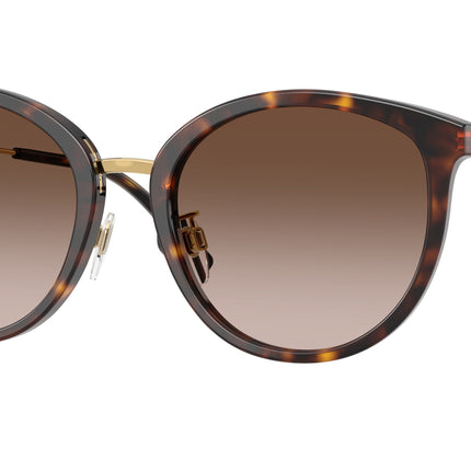 Burberry BE4289D Round Sunglasses  300213-Dark Havana 56-145-20 - Color Map Brown