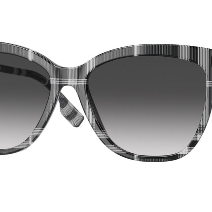 Burberry CLARE BE4308 Square Sunglasses  40048G-Check White/Black 56-140-16 - Color Map White