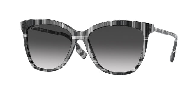 Burberry CLARE BE4308 Square Sunglasses  40048G-Check White/Black 56-140-16 - Color Map White