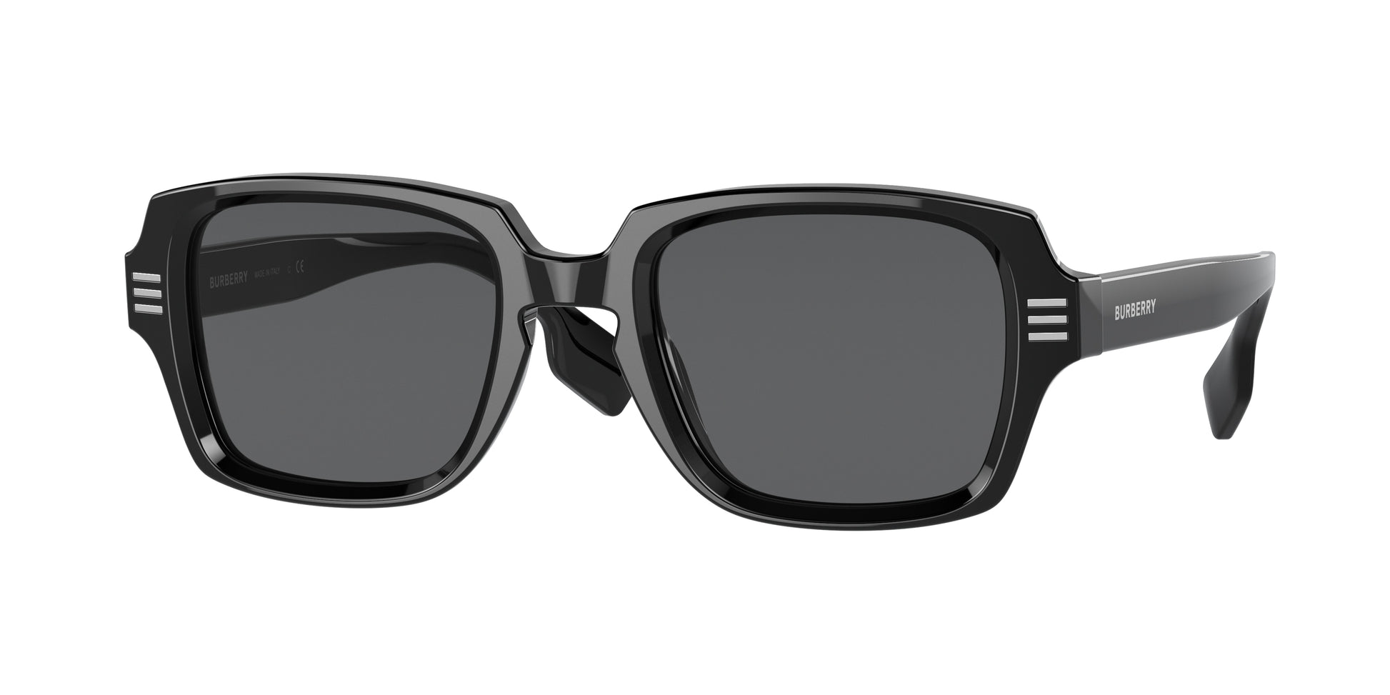 Burberry ELDON BE4349 Rectangle Sunglasses  300187-Black 51-145-22 - Color Map Black