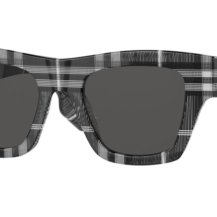 Burberry ERNEST BE4360 Square Sunglasses  399487-Check White/Black 49-145-20 - Color Map White