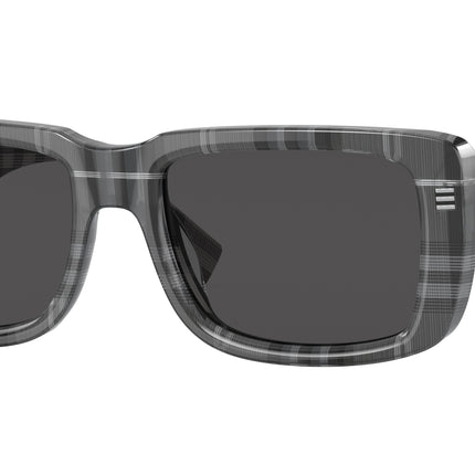 Burberry JARVIS BE4376U Rectangle Sunglasses  380487-Charcoal Check 55-150-19 - Color Map Grey