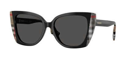 Burberry MERYL BE4393 Cat Eye Sunglasses  405587-Black/Vintage Check 54-140-17 - Color Map Black