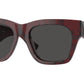 Burberry BE4424 Square Sunglasses  411587-Check Red 52-140-18 - Color Map Red