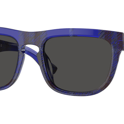 Burberry BE4431U Square Sunglasses  411487-Check Blue 56-145-20 - Color Map Blue