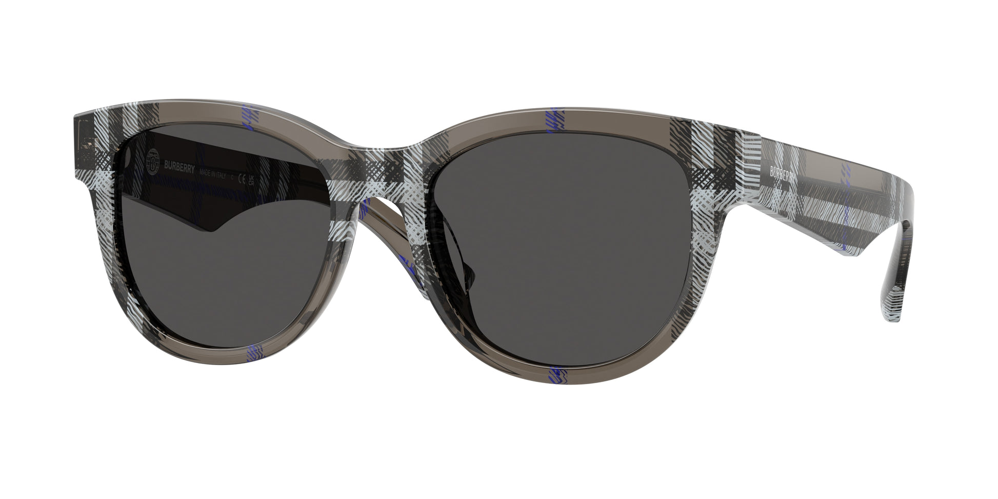 Burberry BE4432U Phantos Sunglasses  414787-Check Lichen 54-140-19 - Color Map Grey