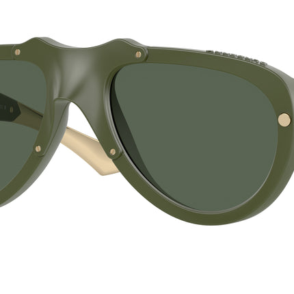 Burberry BE4433U Pilot Sunglasses  413871-Green Rubber 57-125-20 - Color Map Green