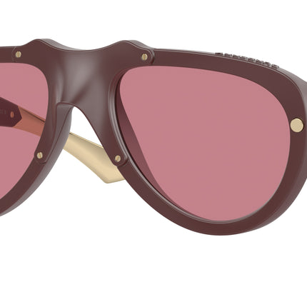 Burberry BE4433U Pilot Sunglasses  414075-Rubber Burgundy 57-125-20 - Color Map Red