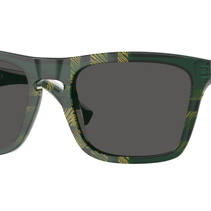 Burberry BE4434F Square Sunglasses  412587-Check Green 57-145-20 - Color Map Green