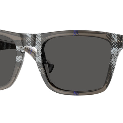 Burberry BE4434F Square Sunglasses  414787-Check Lichen 57-145-20 - Color Map Grey