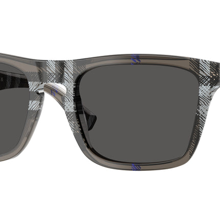 Burberry BE4434 Square Sunglasses  414787-Check Lichen 57-145-20 - Color Map Grey