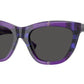 Burberry BE4435F Cat Eye Sunglasses  411387-Check Violet 53-140-18 - Color Map Violet