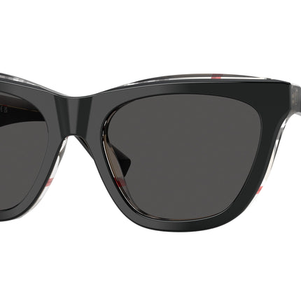 Burberry BE4435F Cat Eye Sunglasses  412187-Top Black On Vintage Check 53-140-18 - Color Map Black