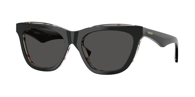 Burberry BE4435F Cat Eye Sunglasses  412187-Top Black On Vintage Check 53-140-18 - Color Map Black