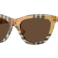 Burberry BE4435F Cat Eye Sunglasses  414673-Check Sand 53-140-18 - Color Map Brown