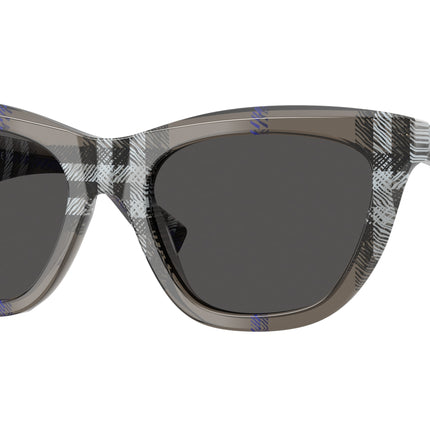 Burberry BE4435F Cat Eye Sunglasses  414787-Check Lichen 53-140-18 - Color Map Grey