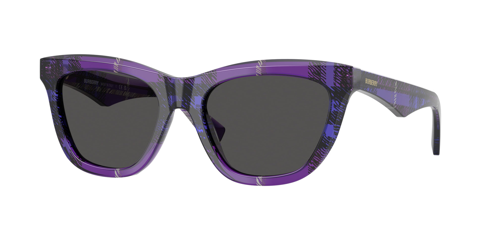Burberry BE4435 Cat Eye Sunglasses  411387-Check Violet 53-140-18 - Color Map Violet