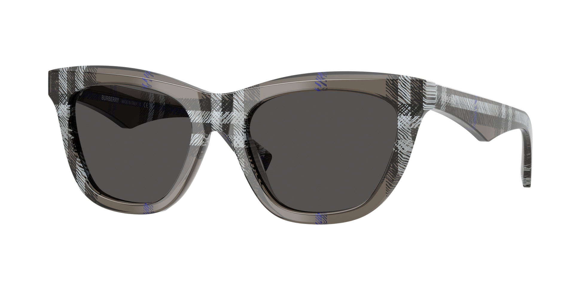 Burberry BE4435 Cat Eye Sunglasses  414787-Check Lichen 53-140-18 - Color Map Grey