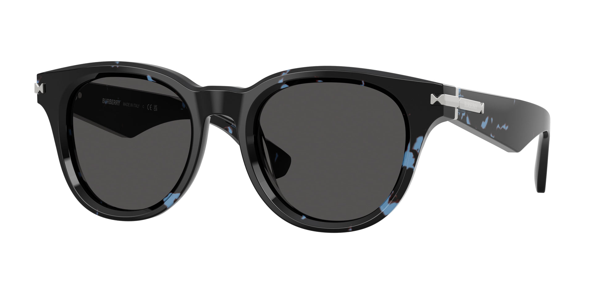 Burberry BE4439 Round Sunglasses  411187-Blue Havana 51-145-21 - Color Map Blue