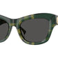 Burberry BE4442U Cat Eye Sunglasses  412587-Check Green 51-145-19 - Color Map Green