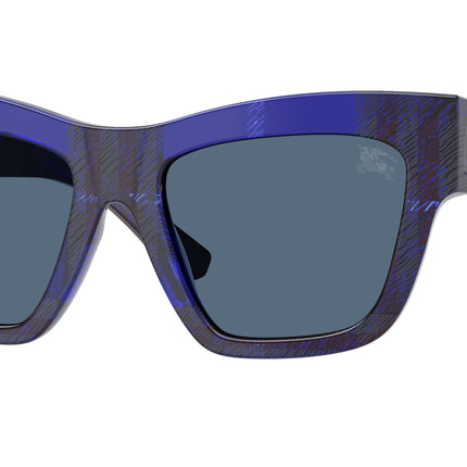 Burberry BE4449F Square Sunglasses  411480-Check Blue 52-140-19 - Color Map Blue