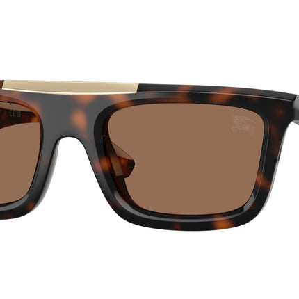 Burberry BE4451U Rectangle Sunglasses  300273-Dark Havana 54-145-21 - Color Map Brown
