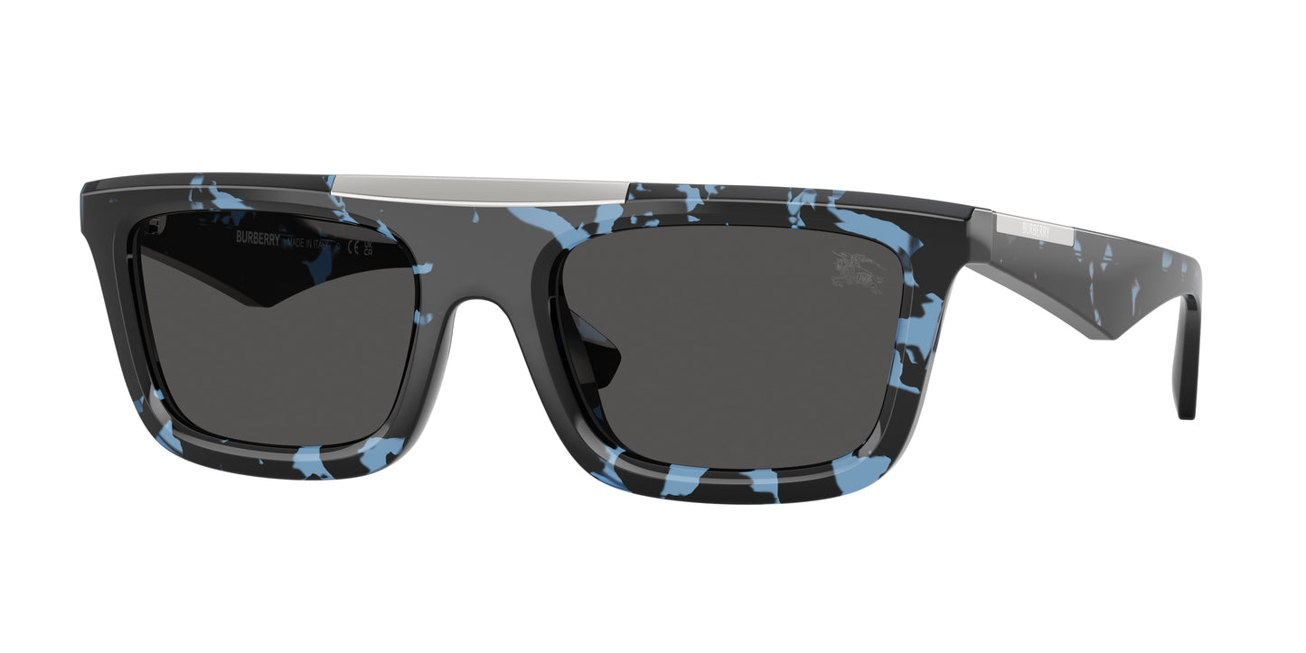 Burberry BE4451U Rectangle Sunglasses  411187-Blue Havana 54-145-21 - Color Map Blue