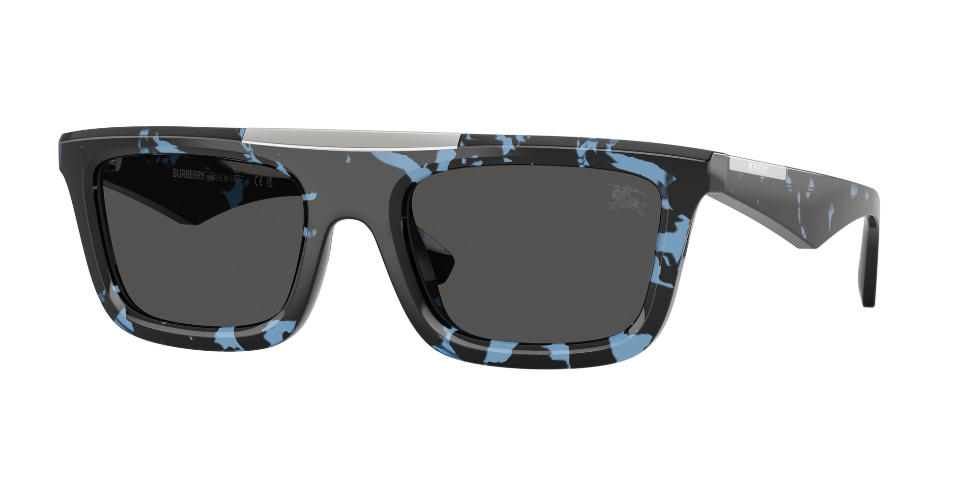 Burberry BE4451U Rectangle Sunglasses  411187-Blue Havana 54-145-21 - Color Map Blue