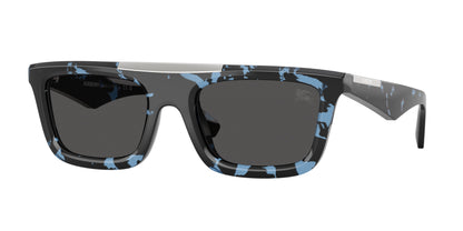 Burberry BE4451U Rectangle Sunglasses  411187-Blue Havana 54-145-21 - Color Map Blue