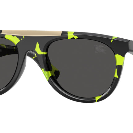 Burberry BE4452U Pilot Sunglasses  412487-Green Havana 53-145-21 - Color Map Green