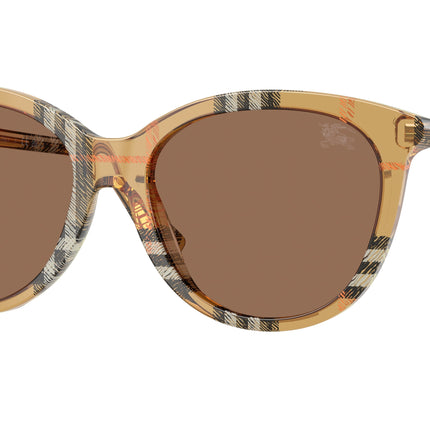 Burberry BE4455F Phantos Sunglasses  416373-Check Sand 55-140-17 - Color Map Brown