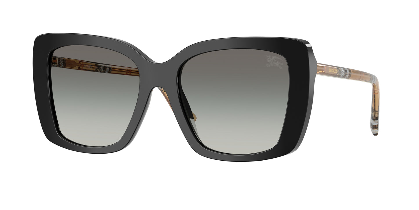 Burberry BE4456 Square Sunglasses  416111-Black 54-140-18 - Color Map Black