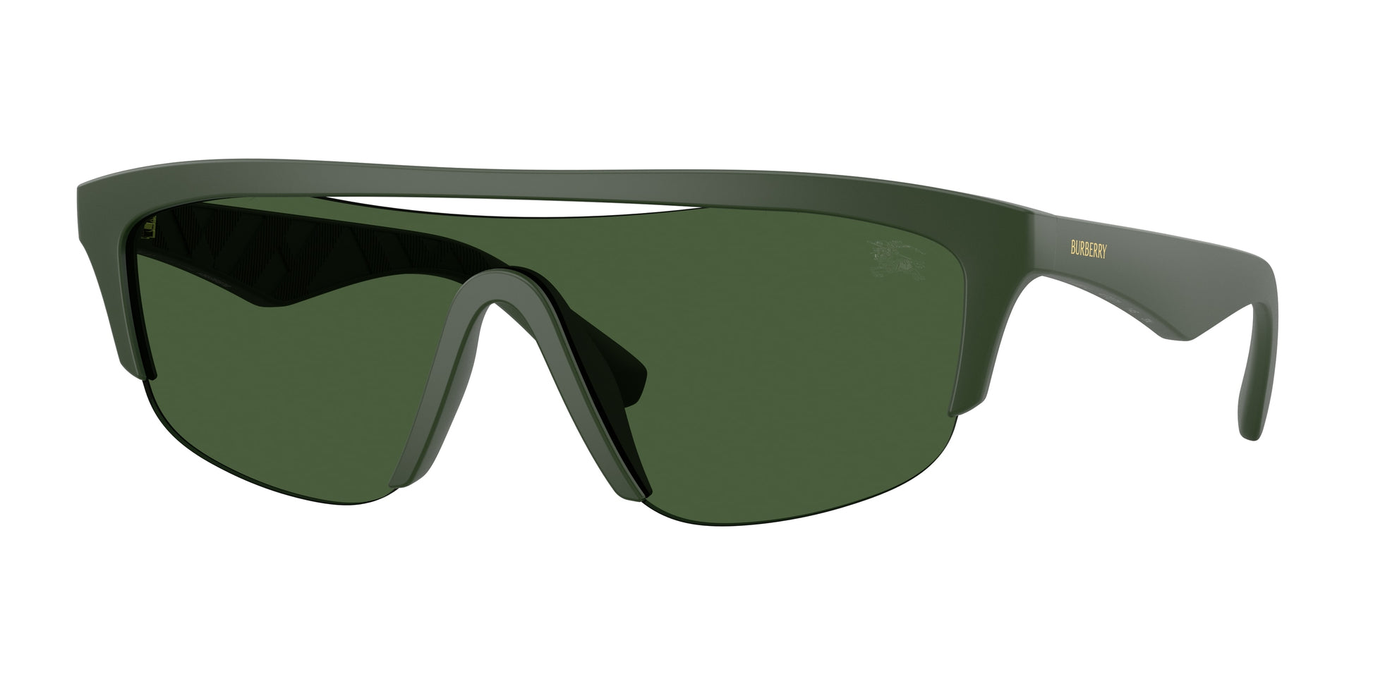 Burberry BE4460U Rectangle Sunglasses  417071-Matte Green 0-145-140 - Color Map Green