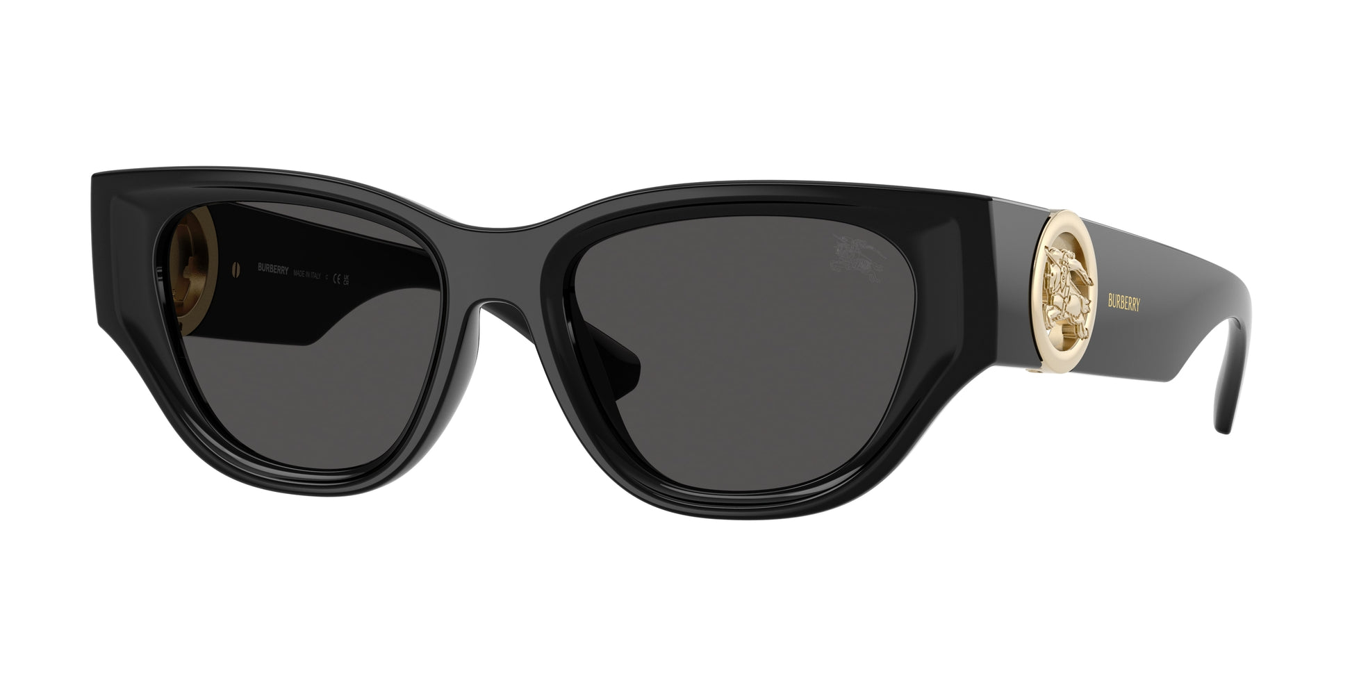 Burberry BE4467U Cat Eye Sunglasses  300187-Black 52-135-18 - Color Map Black