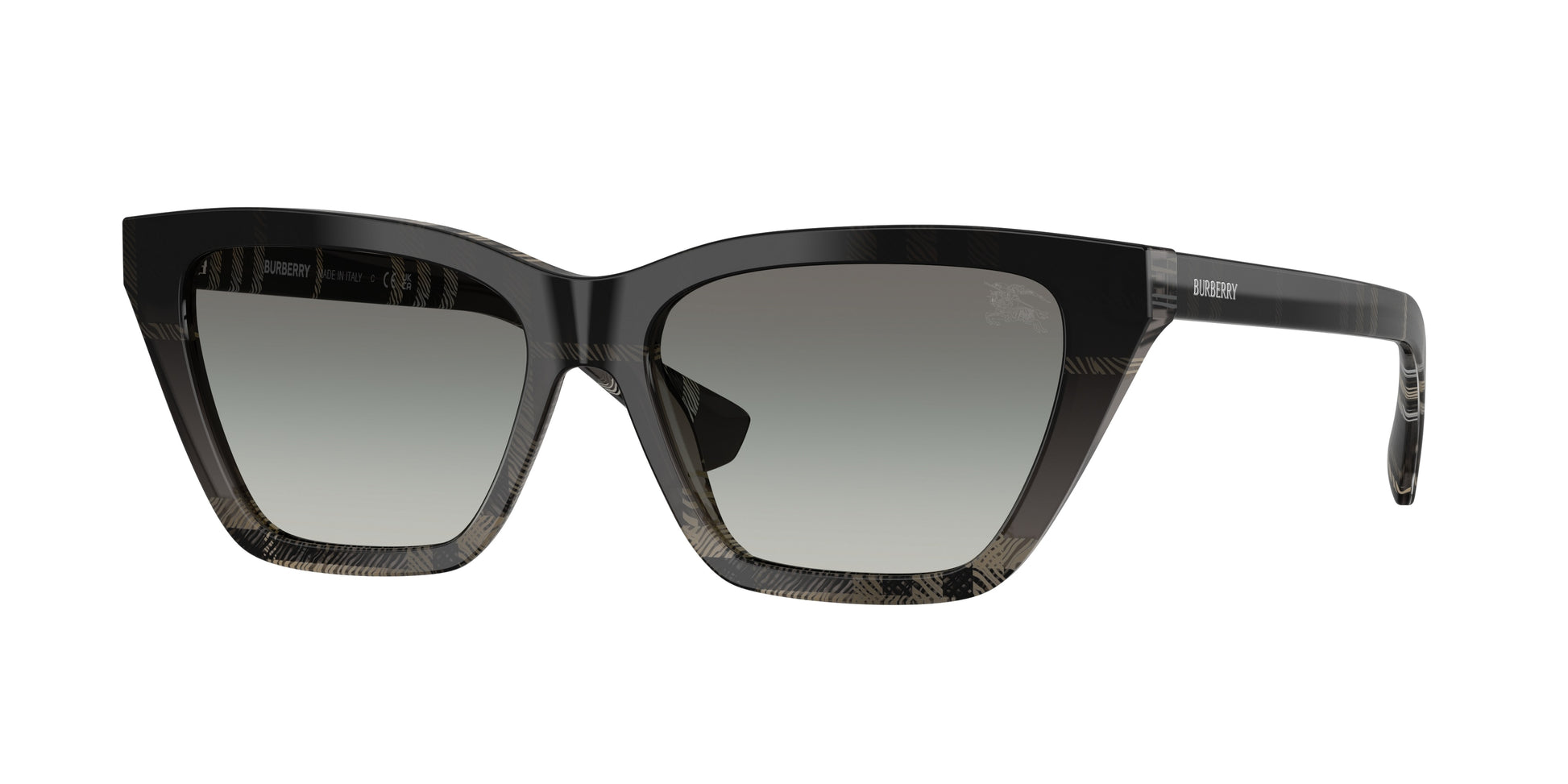 Burberry BE4468F Cat Eye Sunglasses  420011-Grey Check 54-140-15 - Color Map Grey