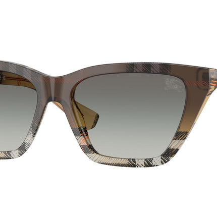 Burberry BE4468F Cat Eye Sunglasses  420211-Check Sand 54-140-15 - Color Map Brown