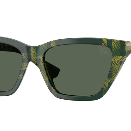 Burberry BE4468 Cat Eye Sunglasses  416971-Check Green 54-140-15 - Color Map Green