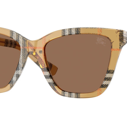 Burberry BE4470F Square Sunglasses  416373-Check Sand 54-140-18 - Color Map Brown