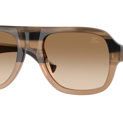 Burberry BE4478 Pilot Sunglasses  420789-Striped Beige 55-145-20 - Color Map Beige