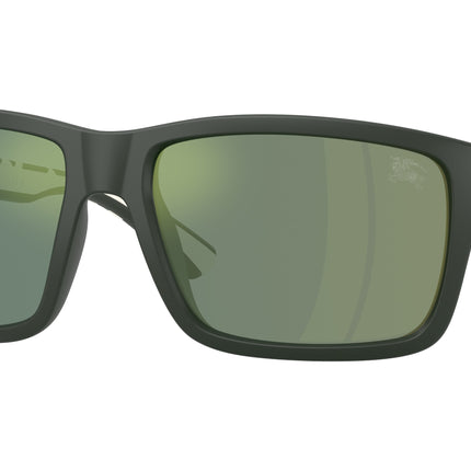 Burberry BE4483 Rectangle Sunglasses  42326R-Matte Green 60-130-18 - Color Map Green