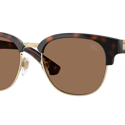 Burberry BE4485 Round Sunglasses  420573-Dark Havana 52-145-18 - Color Map Brown