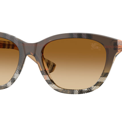 Burberry BE4486 Rectangle Sunglasses  420213-Check Gradient Sand 54-140-18 - Color Map Brown