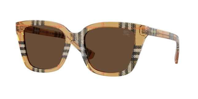Burberry BE4487F Square Sunglasses  416373-Check Sand 52-140-19 - Color Map Brown