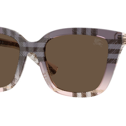 Burberry BE4487F Square Sunglasses  422073-Check Gradient Rose 52-140-19 - Color Map Pink