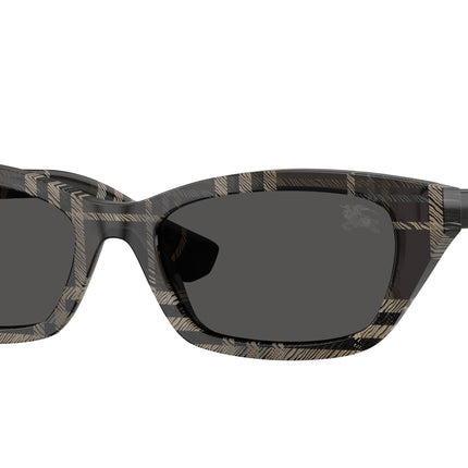 Burberry BE4488 Rectangle Sunglasses  419987-Check Grey 52-140-17 - Color Map Grey