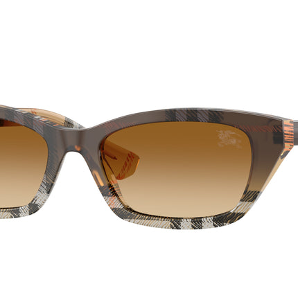 Burberry BE4488 Rectangle Sunglasses  420213-Check Gradient Sand 52-140-17 - Color Map Brown